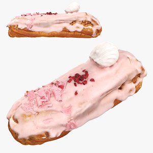3D Strawberry eclair model