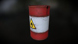 Explosive Red Oil Barrel - 4K PBR 3D model