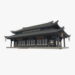 3D Asian ancient architecture small palace