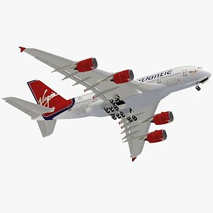 3d model airbus a380-800 virgin atlantic