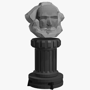 3D Low-poly Karl Marx Sculpture