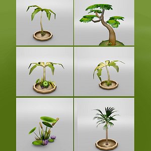 3d model cartoon tree