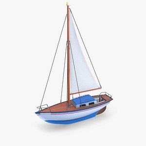 3D Sailing Yacht 02 Low-poly PBR