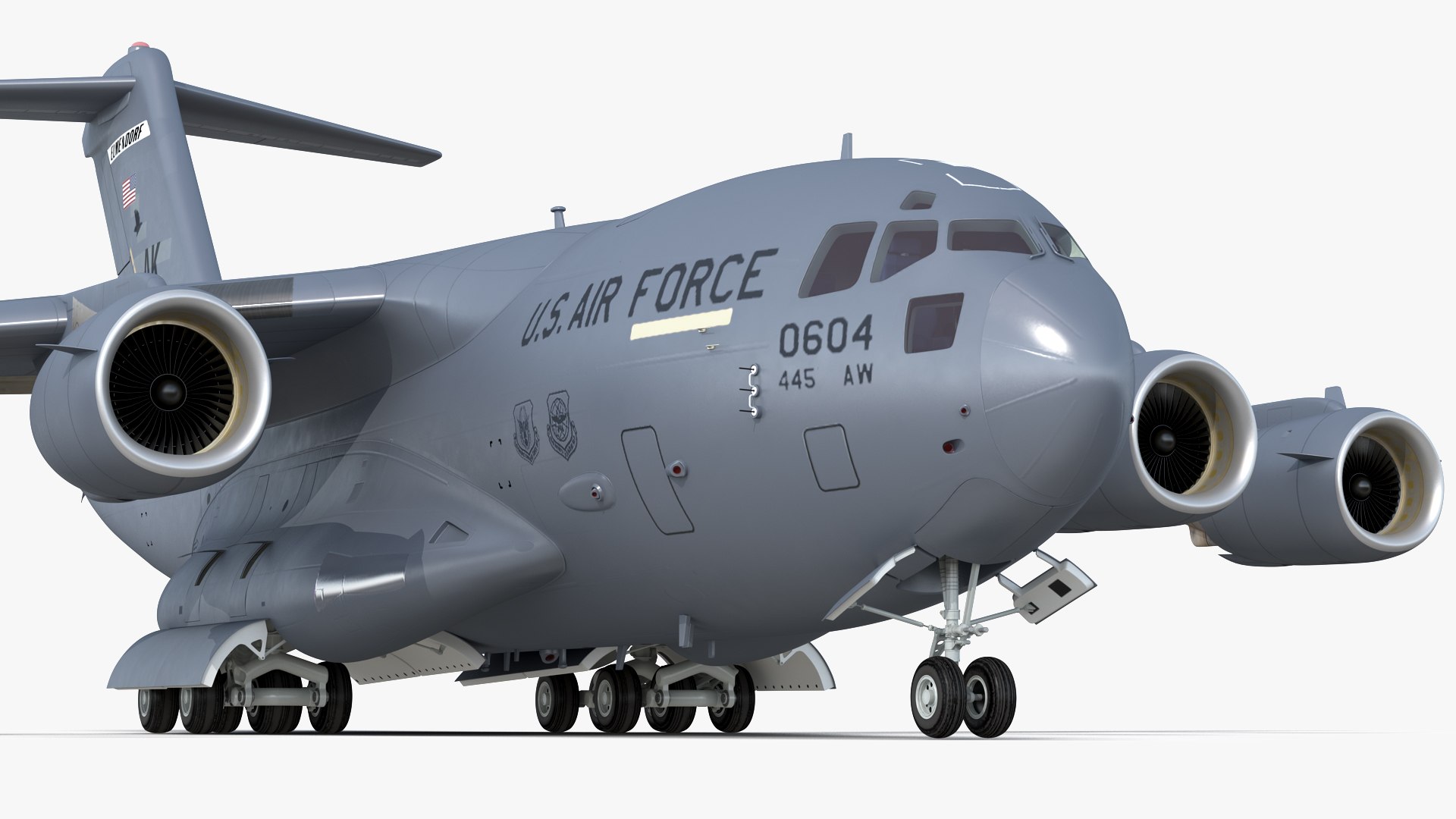 Boeing C17 Globemaster III Large Military Transport Aircraft 3D model preview