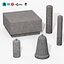 Granite Bollard Pack 3D model