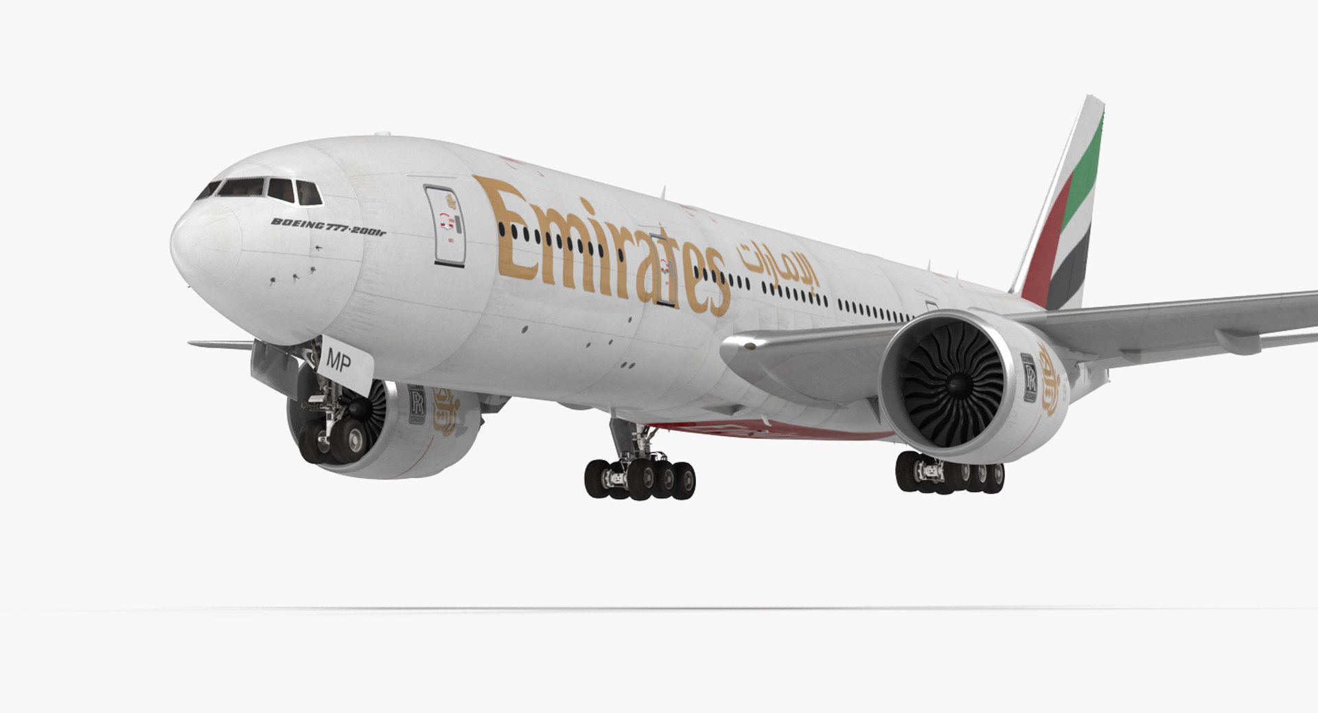 Boeing 777 200LR Emirates Airlines 3D model preview