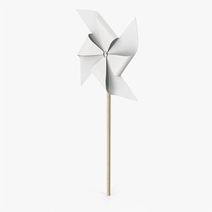 3D White Pinwheel