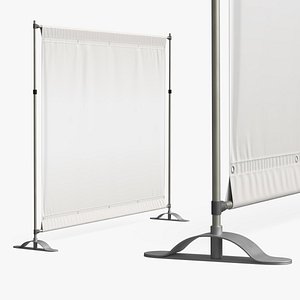 3D model Press Wall Banner Stand Fabric White