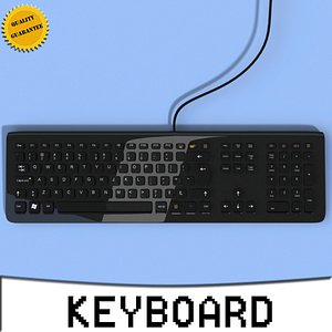 3d keyboard modeled computer model