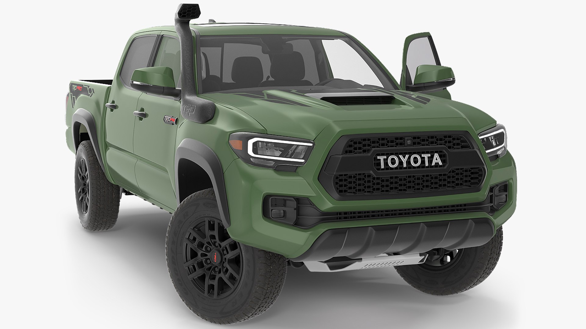 Toyota Tacoma TRD Pro Army Green 2021 Rigged 3D model preview