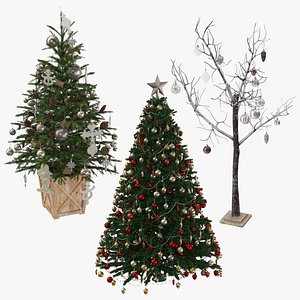 3D christmas trees 01