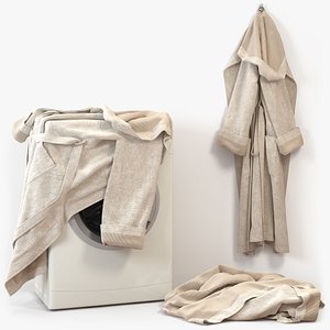 3ds max bathrobe cloth linen