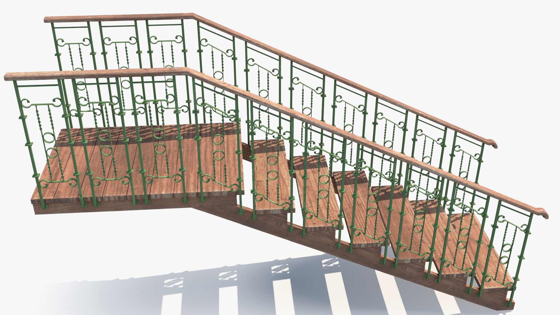 3ds Max Stairs Wrought Iron Railing