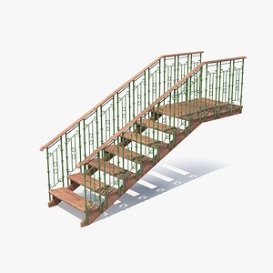 3ds max stairs wrought iron railing