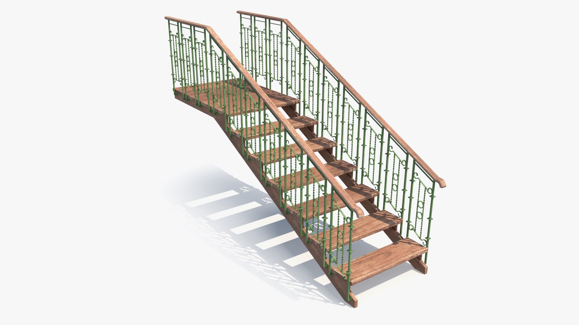 3ds Max Stairs Wrought Iron Railing