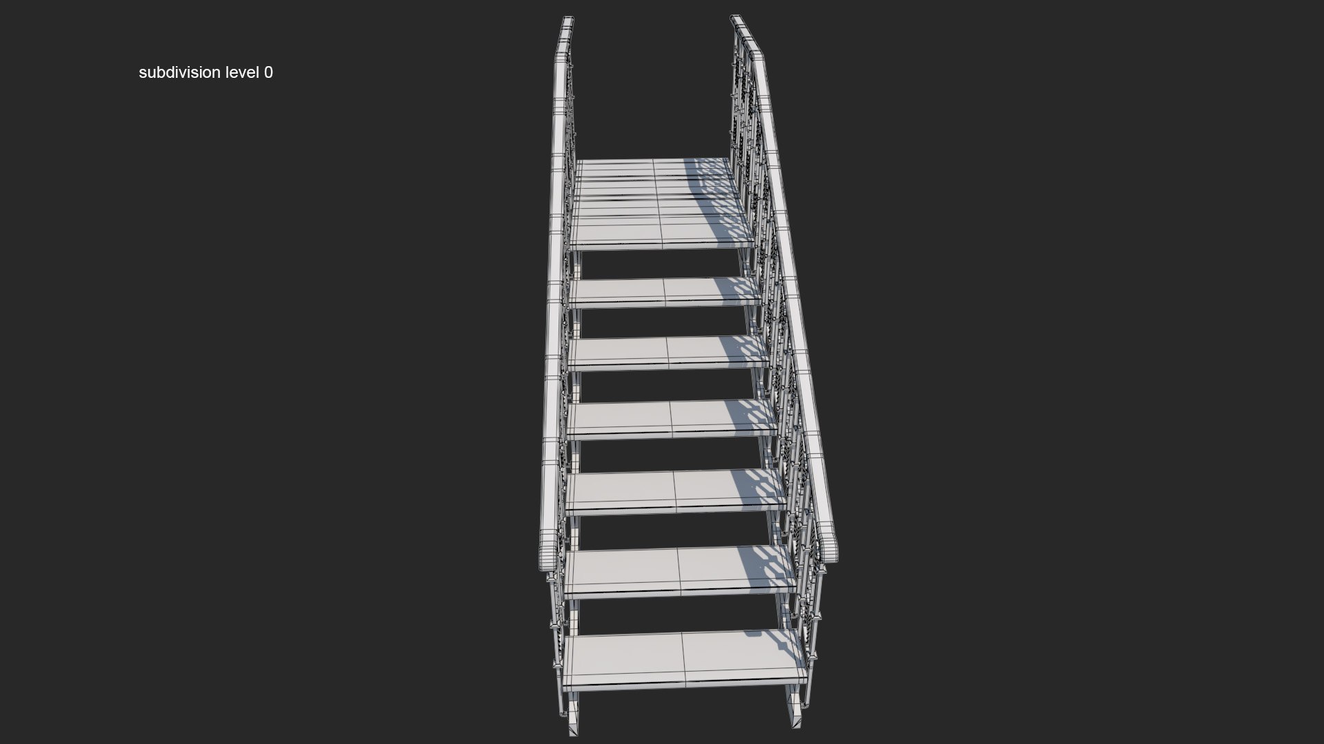 3ds Max Stairs Wrought Iron Railing