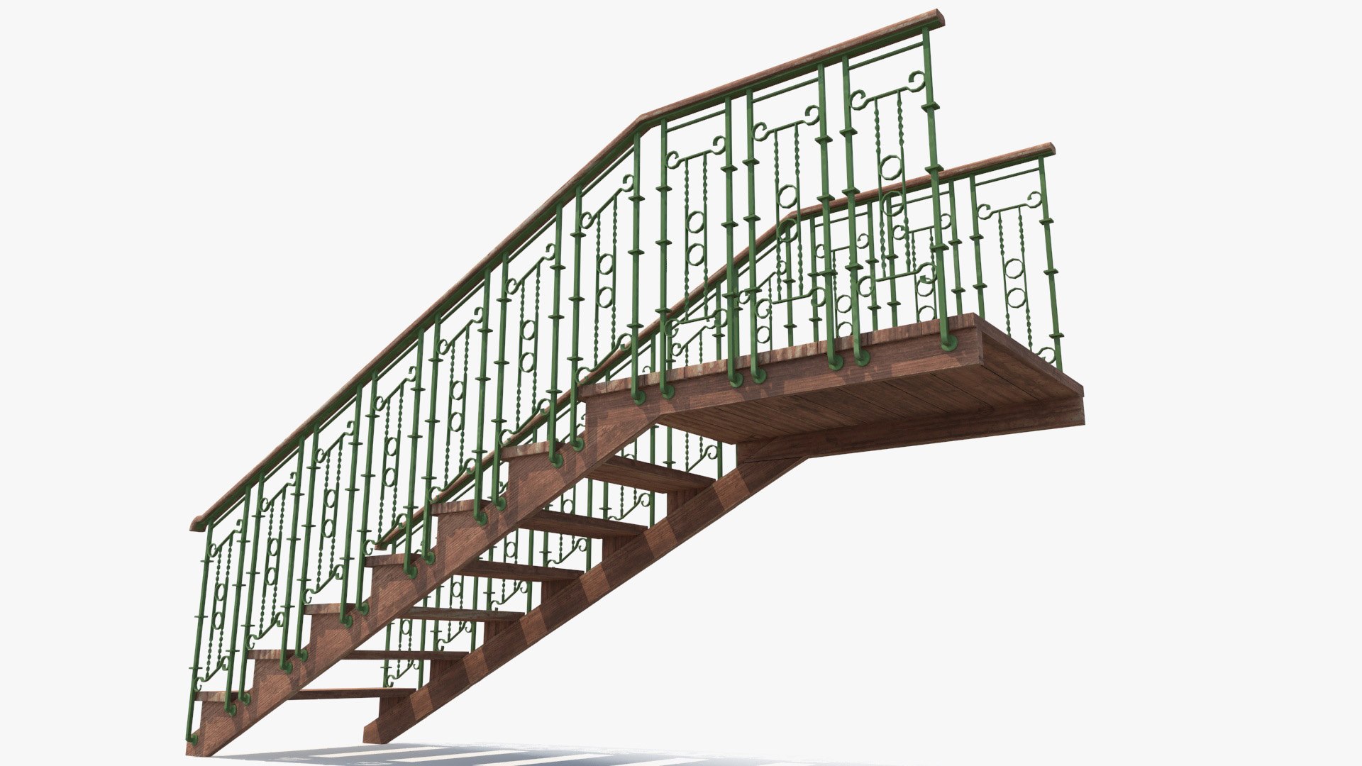 3ds max stairs wrought iron railing