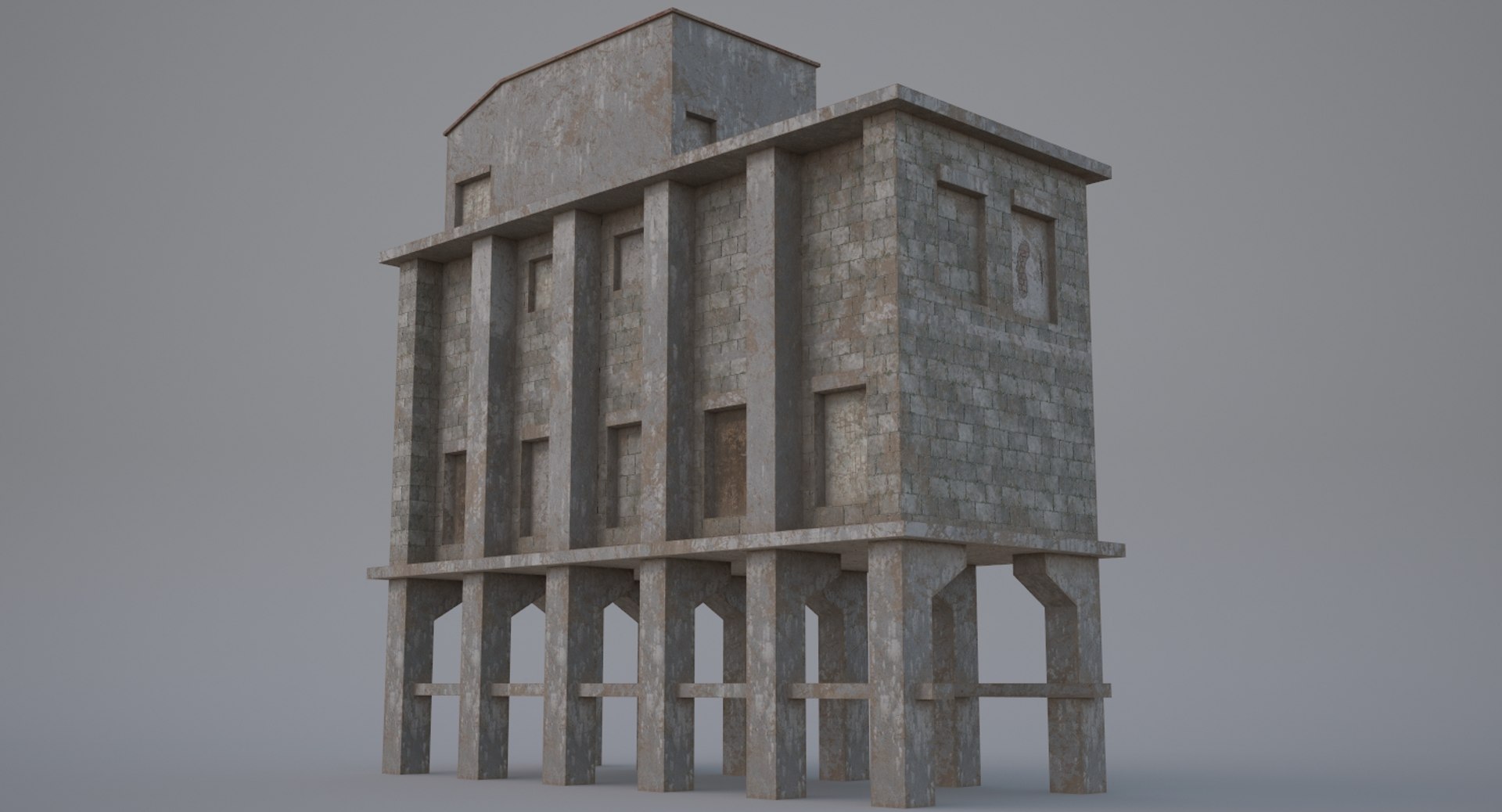 Old Building Model - TurboSquid 1399366