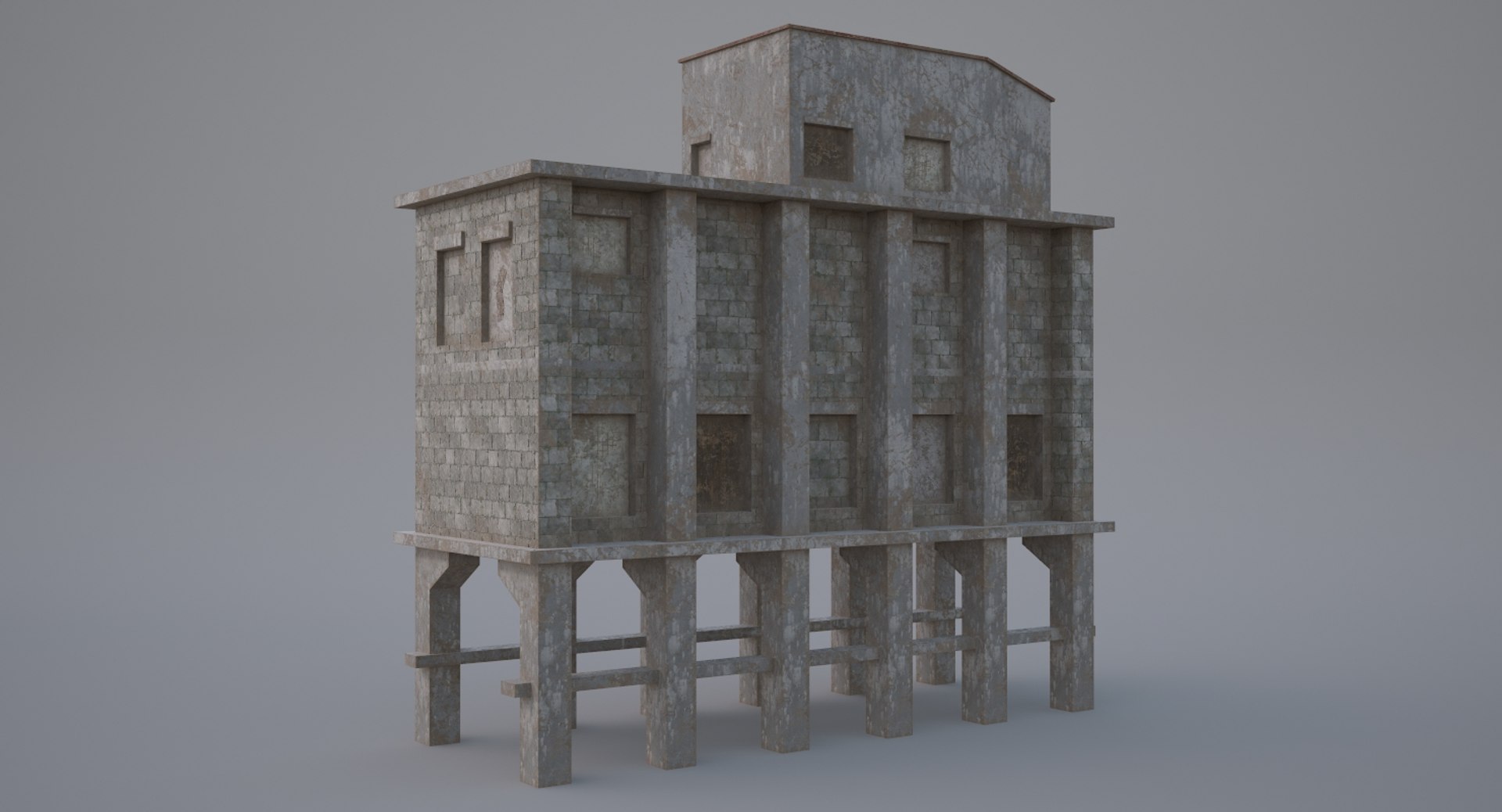Old Building Model - TurboSquid 1399366
