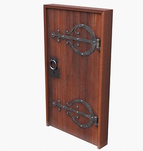 3D wooden door model