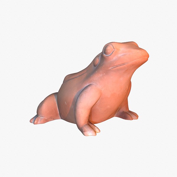 Ceramic frog toad high-poly 3D model model