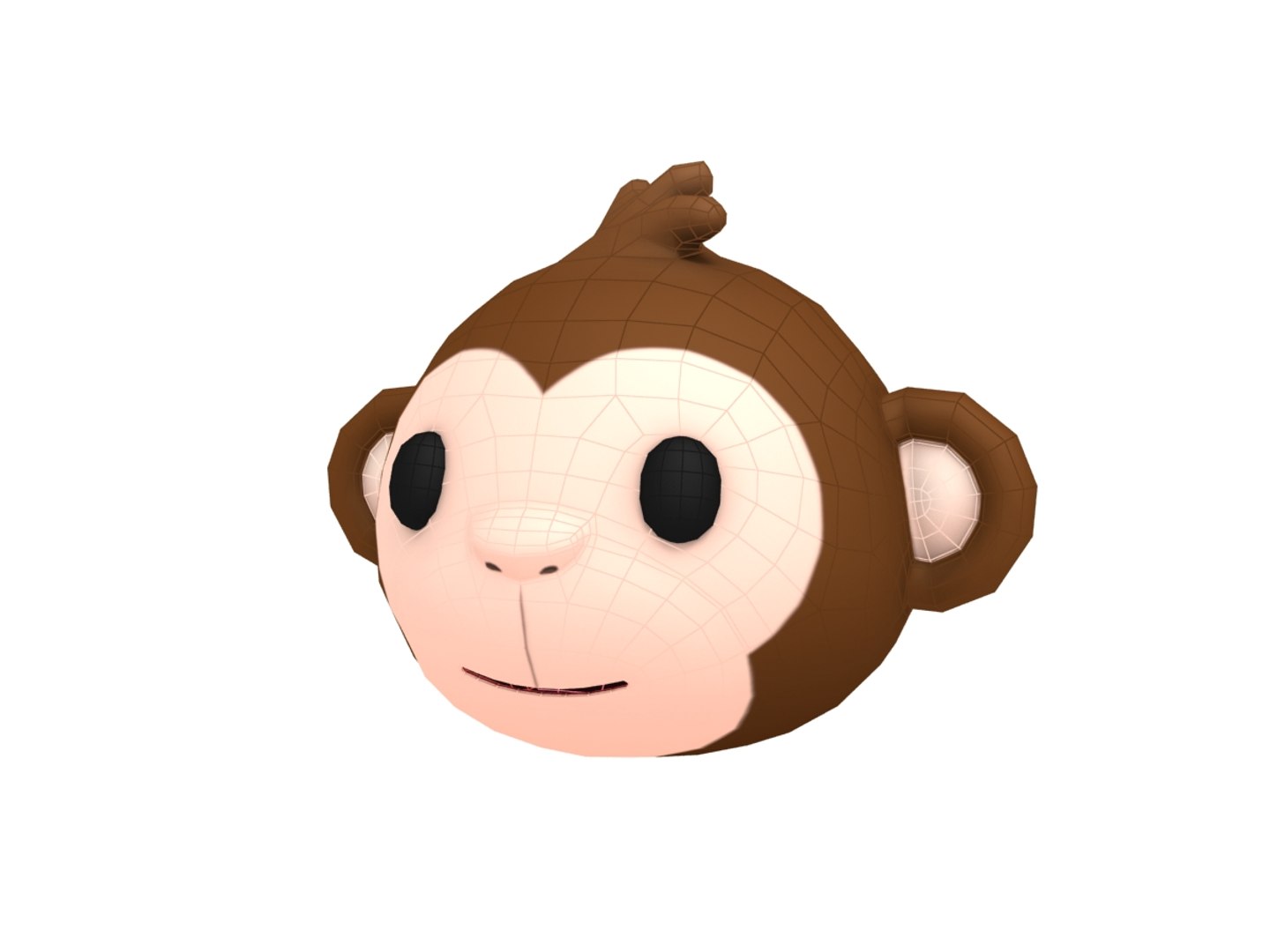 Monkey Head Cartoon 3D Model - TurboSquid 1376442