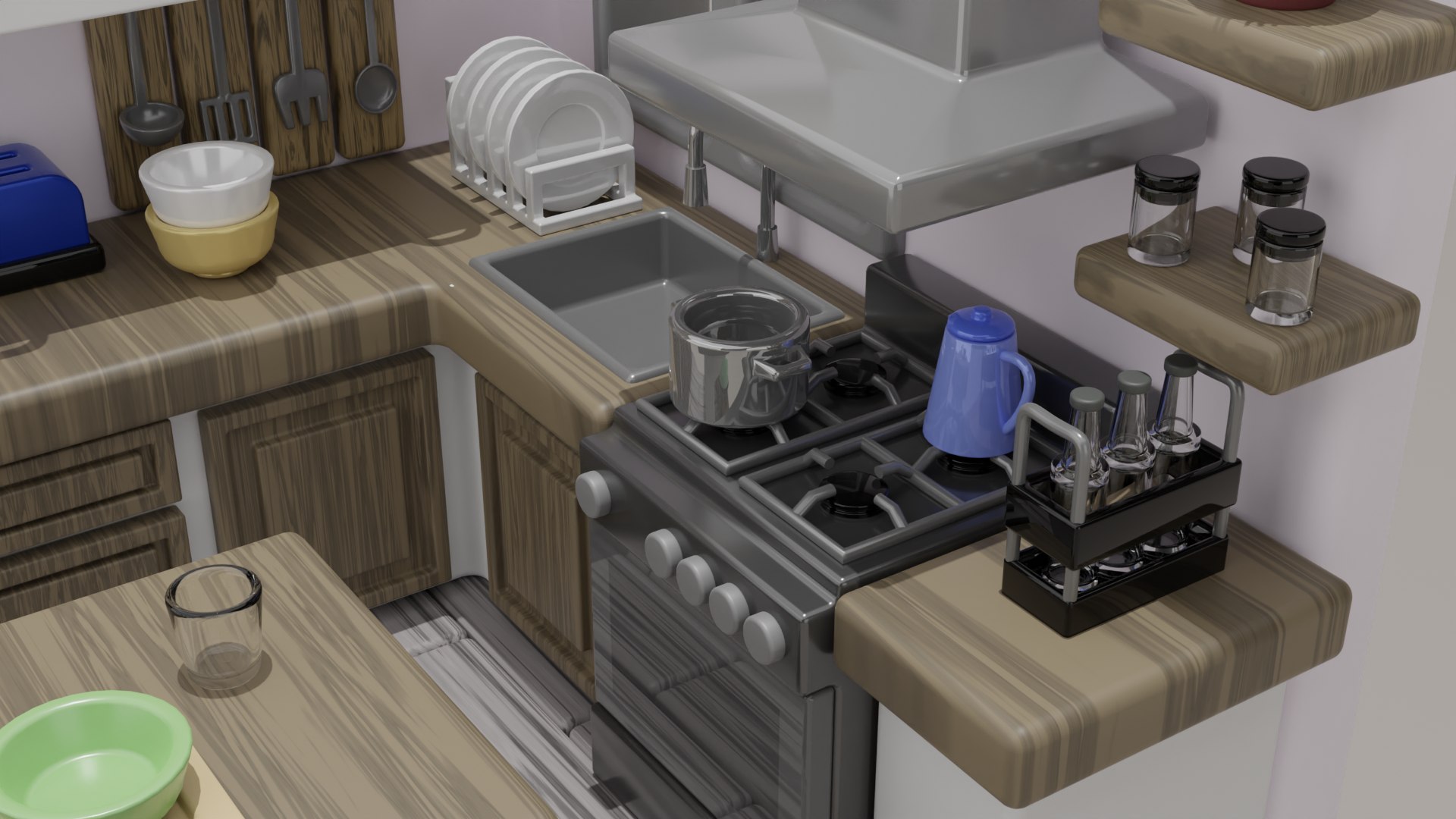 3D Model Isometric Kitchen - TurboSquid 2187925