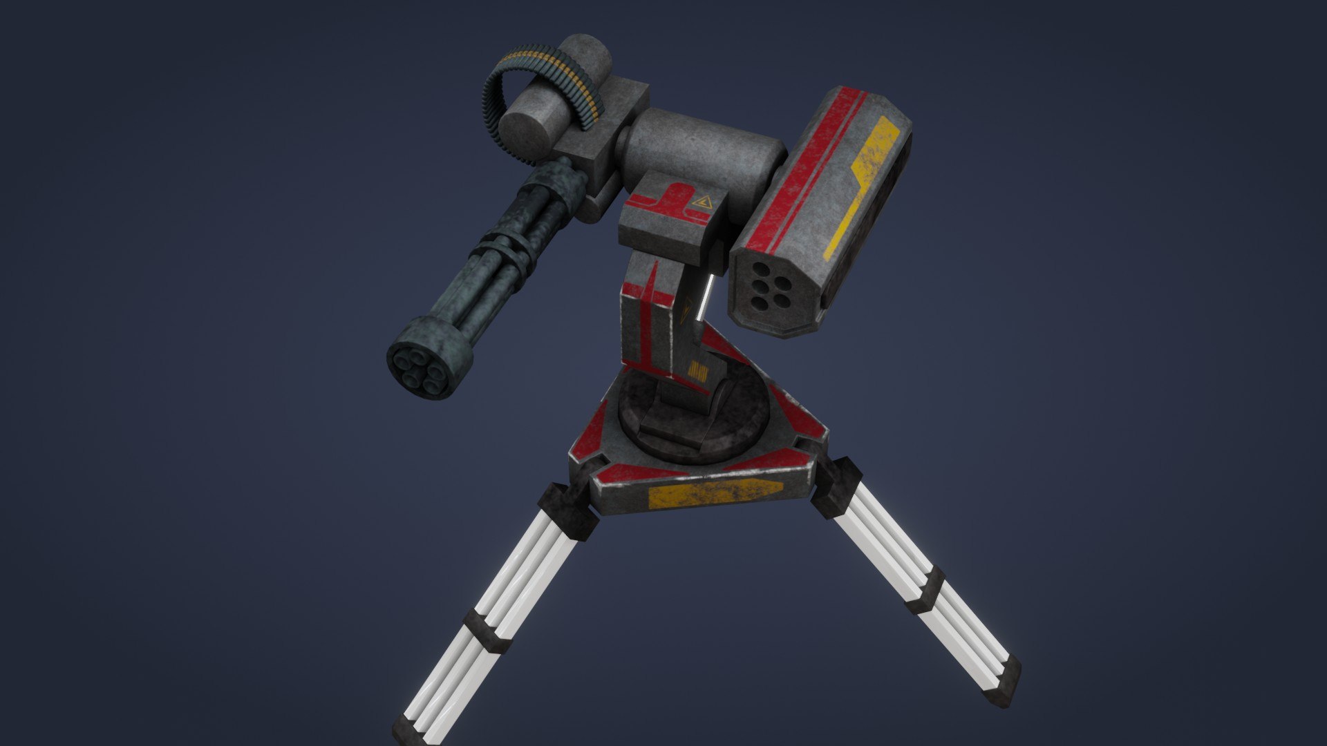 Sci-Fi Turret - Low Poly - Game Ready - PBR Model - TurboSquid 2083158