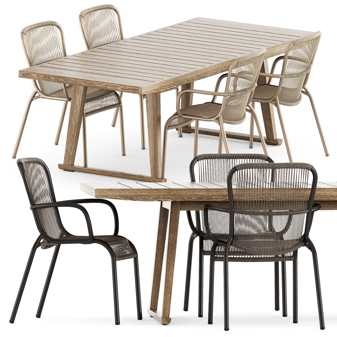 3D Loop Dining Chair And Gio Table - TurboSquid 1998759