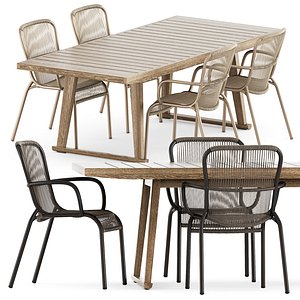 3D Loop dining chair and Gio table
