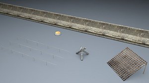 berlin wall trap elements 3d model