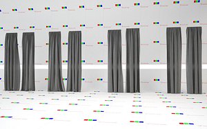 resolution linen curtains 3d c4d