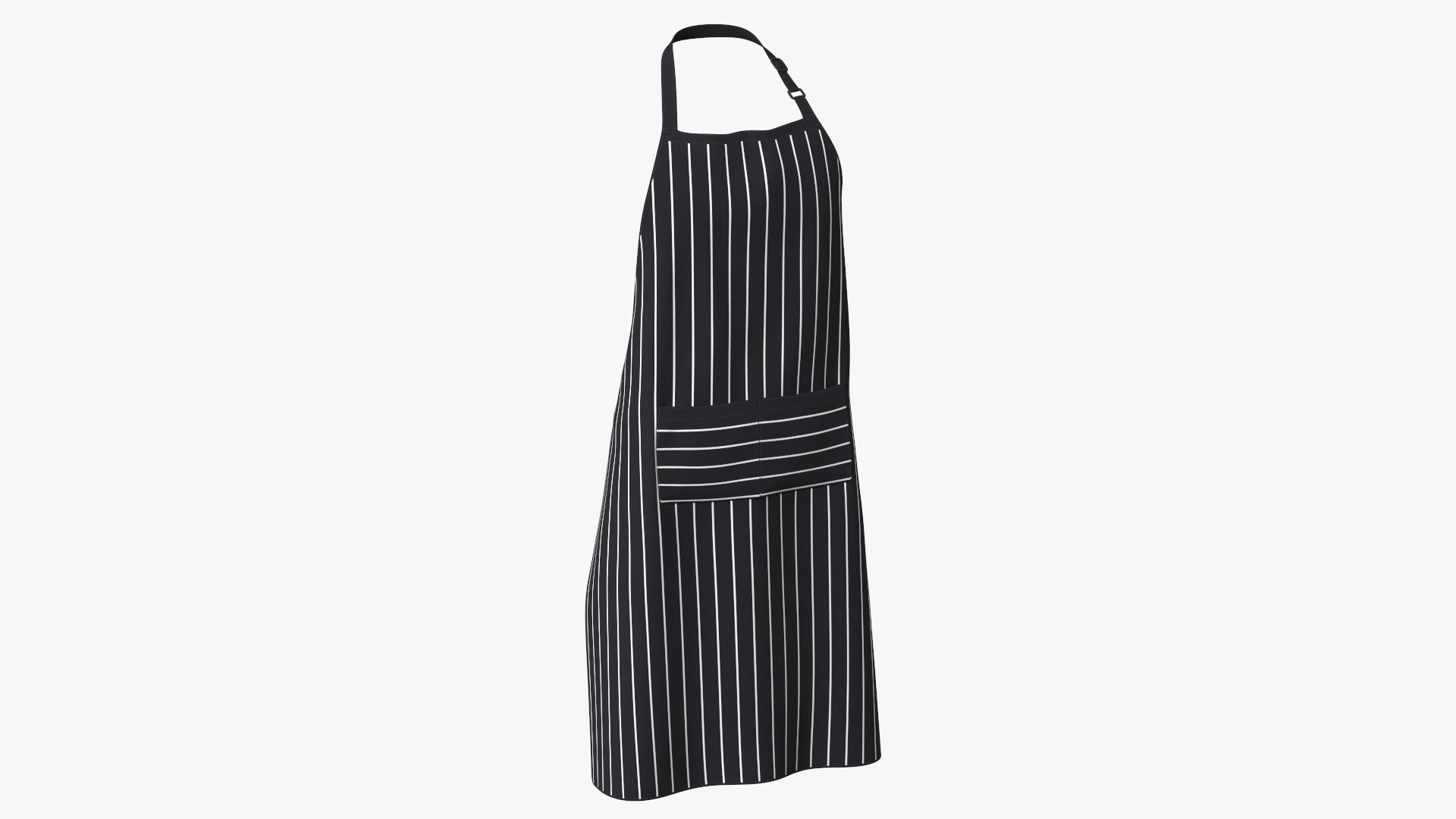 Men Striped Cooking Apron 3D model preview