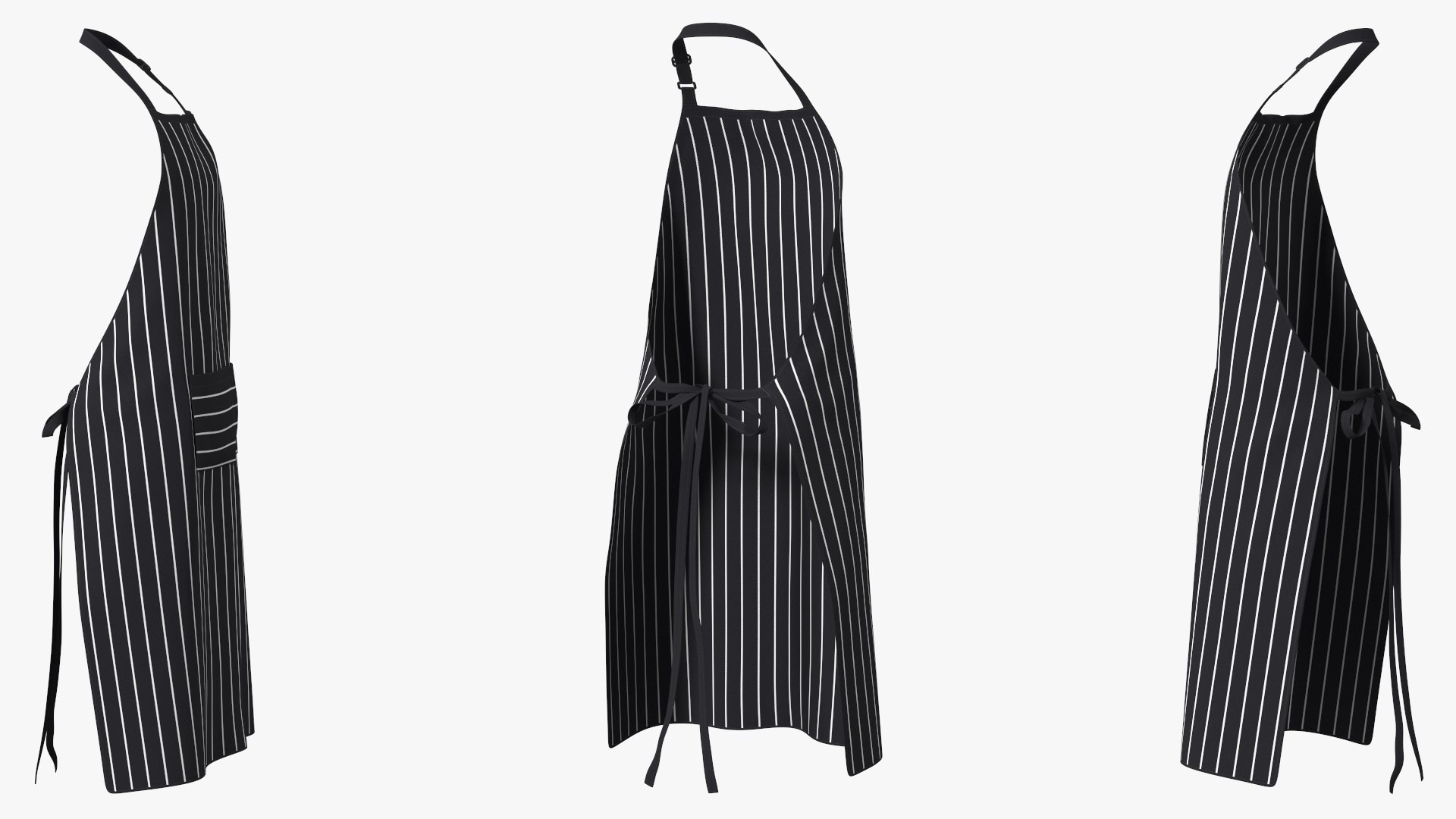 Men Striped Cooking Apron 3D Model - TurboSquid 1816246