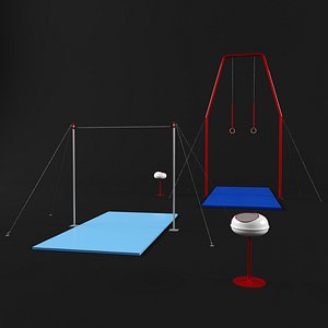 gymnastic equipment horizontal bar 3D model