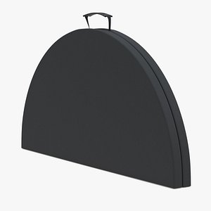 Round Folding Table Black Folded