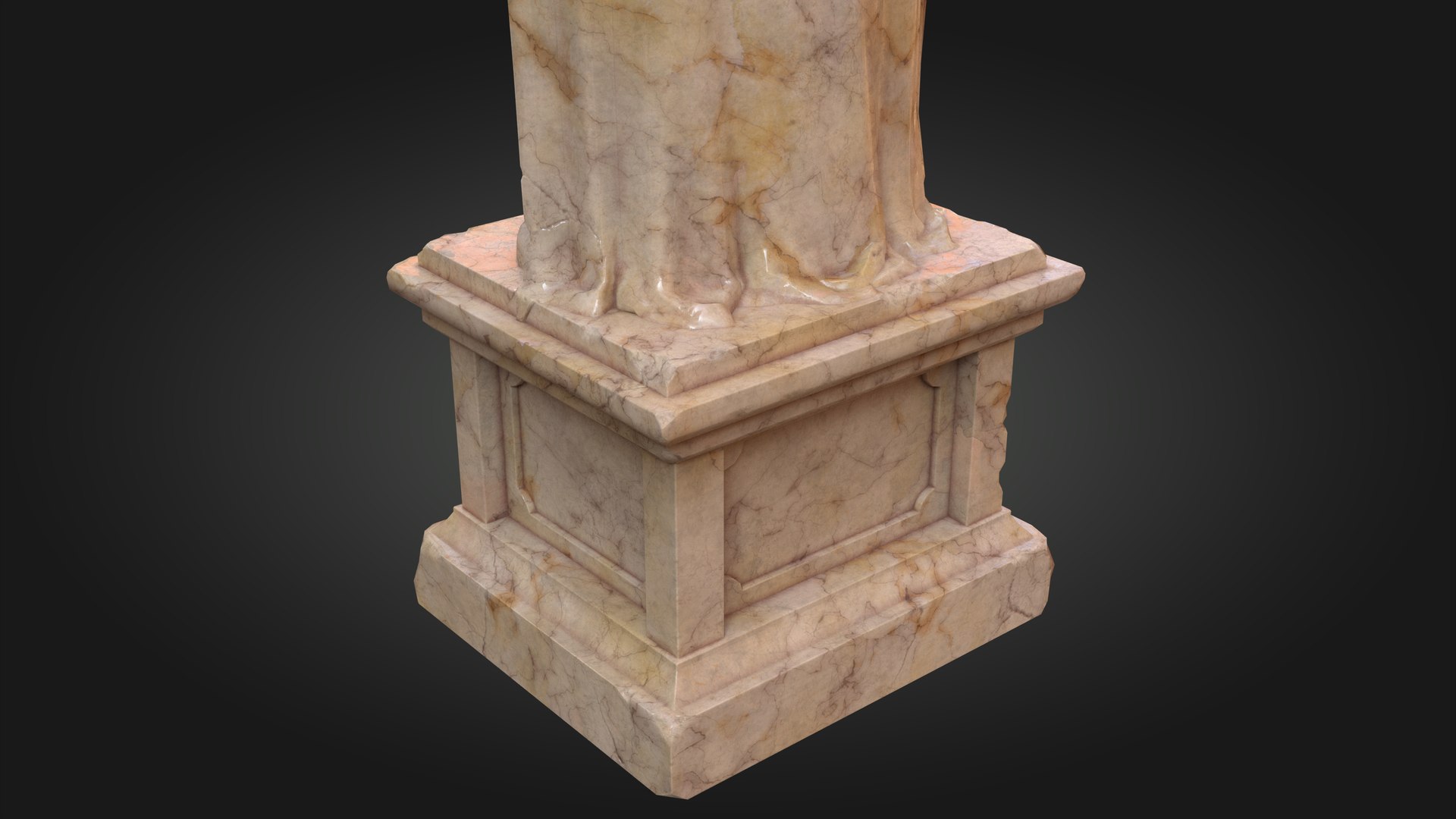 3D Ancient Plaster Statue Knight - TurboSquid 1711040