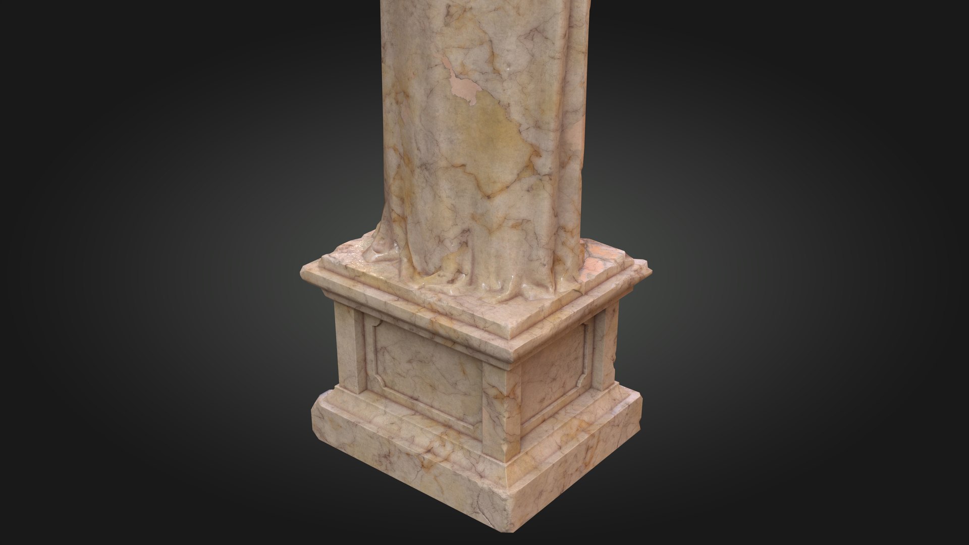 3D Ancient Plaster Statue Knight - TurboSquid 1711040