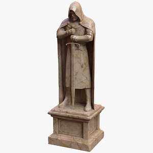 3D ancient plaster statue knight