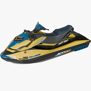 Jet Ski 02 Yellow Rigged All PBR Unity UE Textures