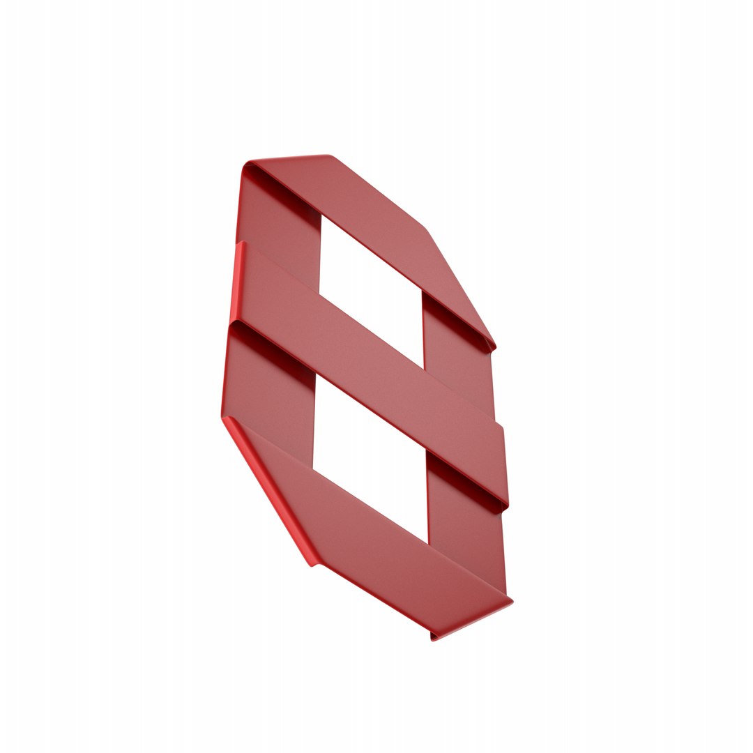 3D Red Ribbon Number 8 Model - TurboSquid 2201103