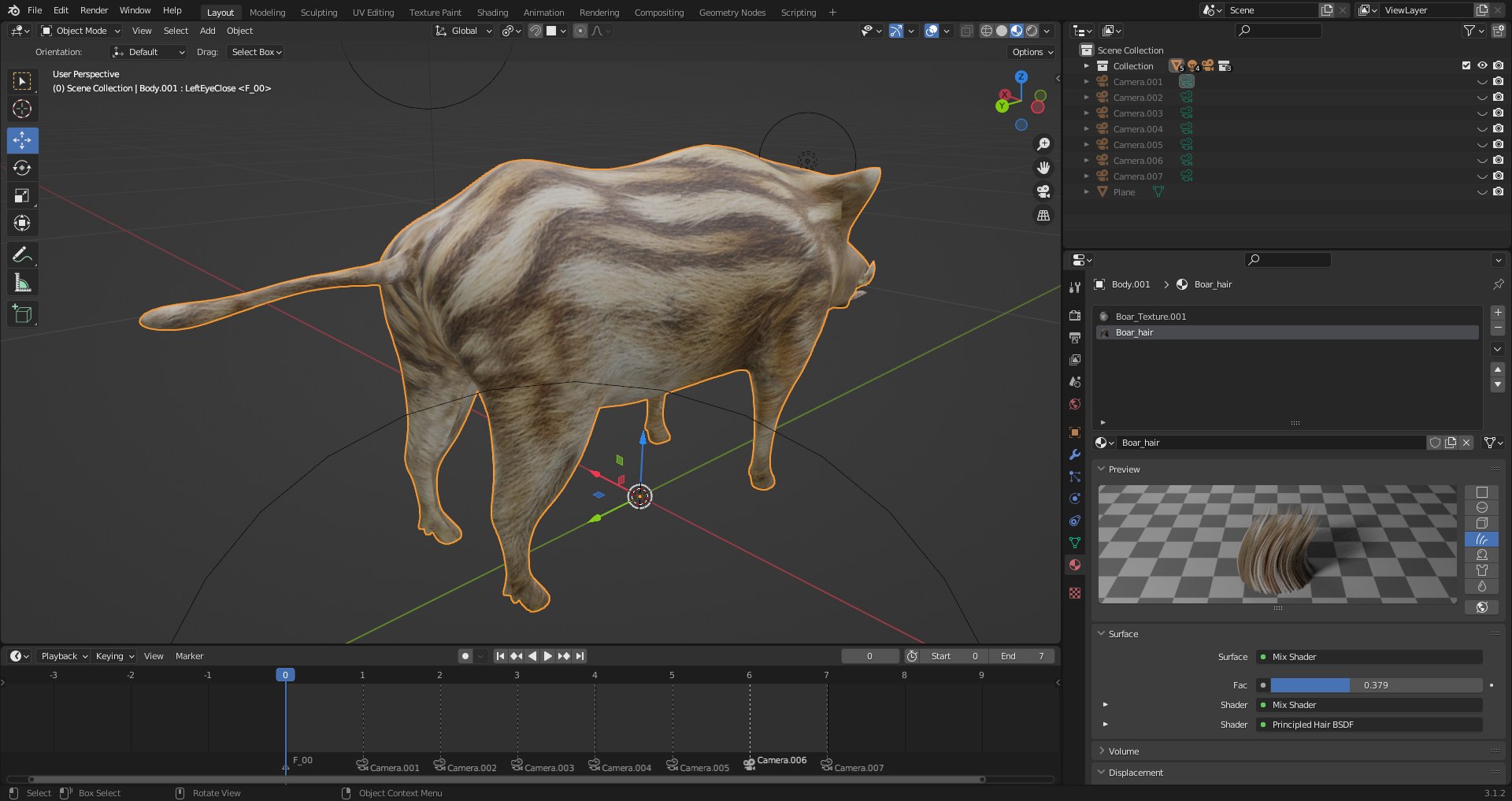 3D Fur Wild Boar V03 NO Rigged in Blender - TurboSquid 1991141