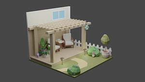 Patio Backyard Room 18 Low-poly