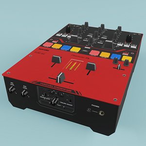 Pioneer  DJ mixer DJM-S5 Scratch-style 2-channel gloss red 3D model