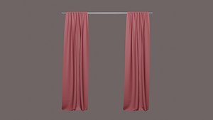 Curtains Red 3D model