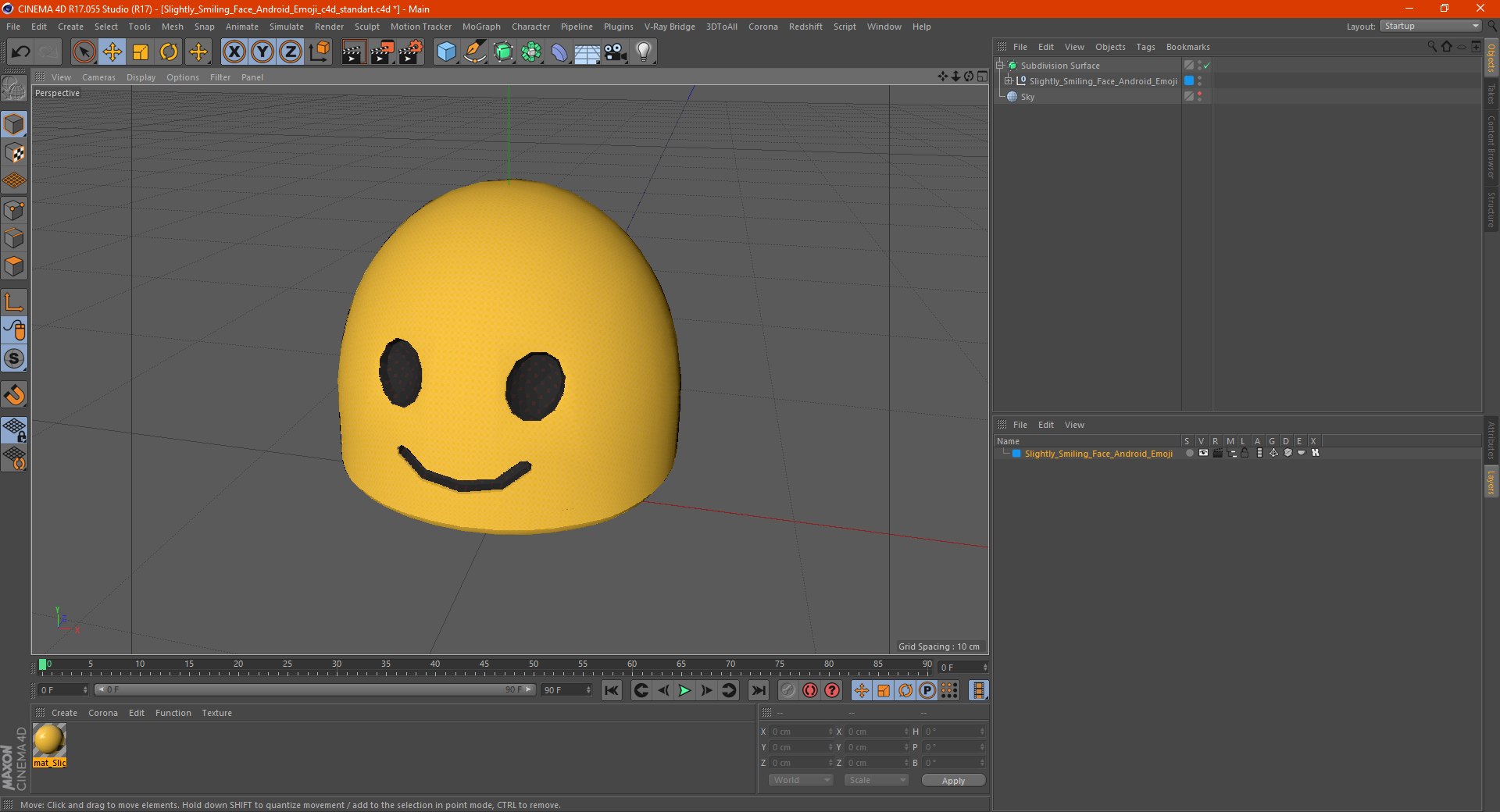Slightly Smiling Face Android Emoji 3D - TurboSquid 1823764