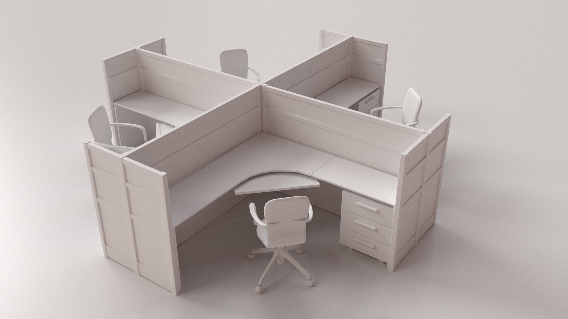 Office Cubicle 3D Model - TurboSquid 1670514