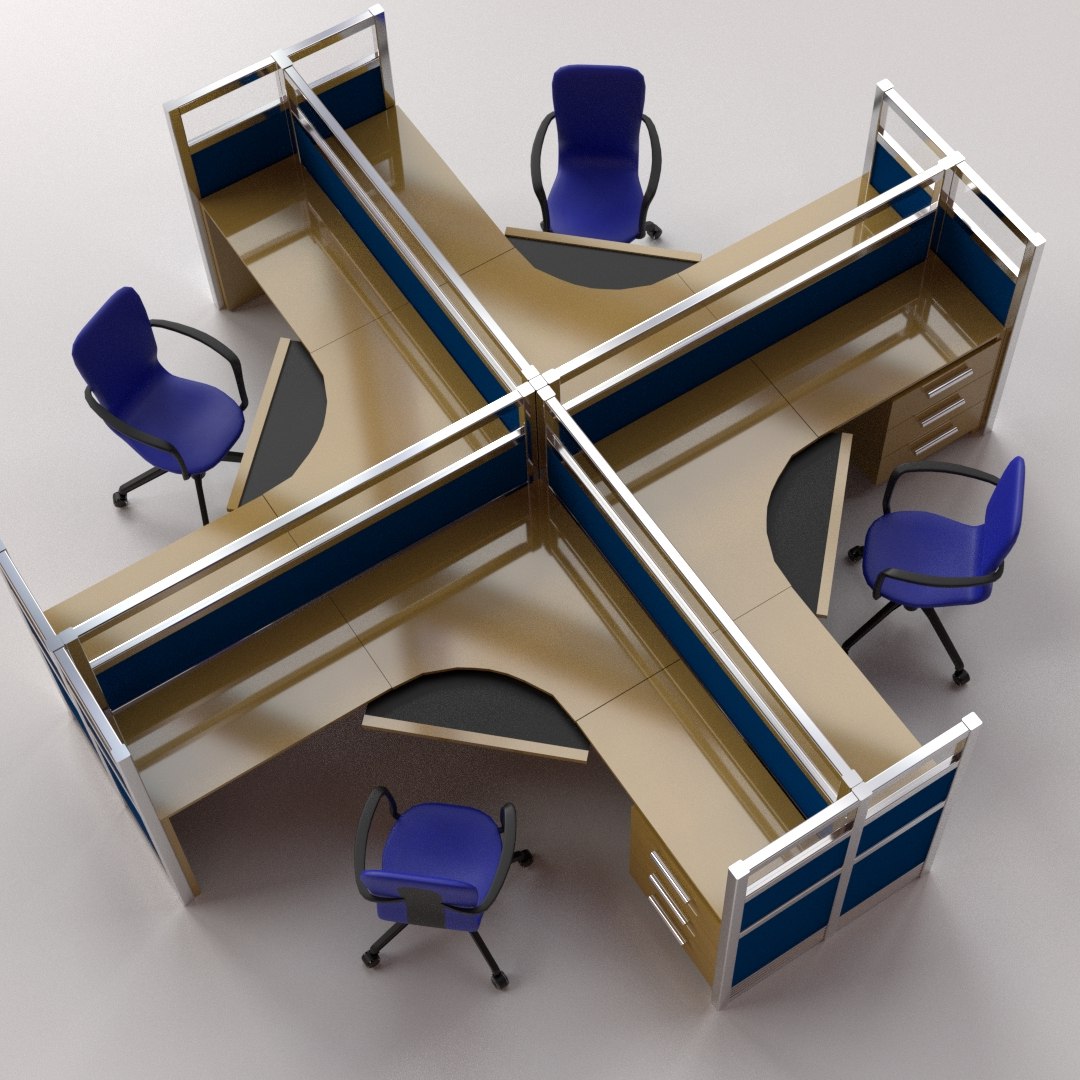 Office Cubicle 3D Model - TurboSquid 1670514