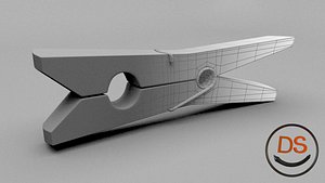 cartoon clothes pin 3d model