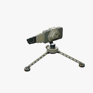 Sci-Fi Sentry Turret - Rigged PBR with Two Finishes